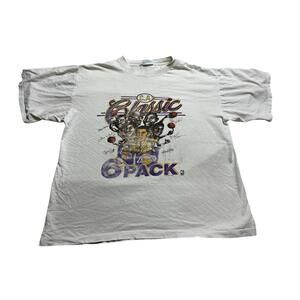 La Lakers Shirt Mens Xl White Classic 6 Pack Nba Basketball Caricature